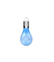Lampa Solara LED Decorativa sub forma de Bulb, pentru exterior, suspendata, IP65, Albastru